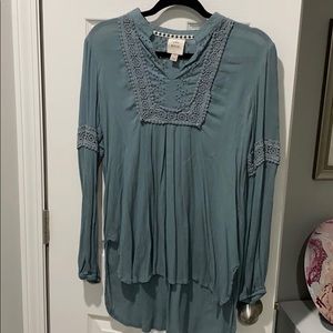 Beautiful blue flowy blouse